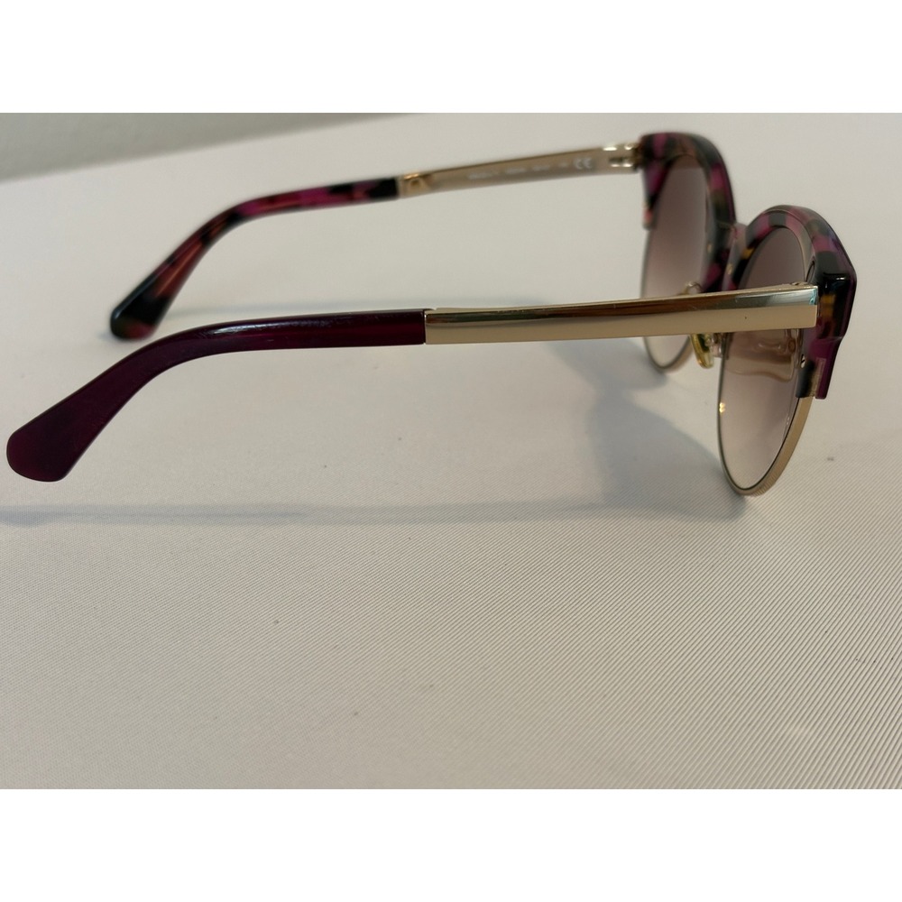 Kate Spade Hello Sunshine Dark Purple Gold Round Gradient Cat Eye Sunglasses - Picture 9 of 15